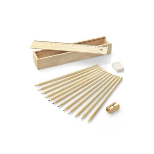 Set od 12 bojica u drvenoj kutiji s imenom